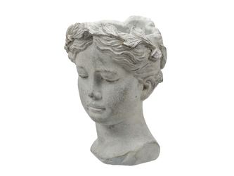 Cementová hlava-květináč 13x15x22 cm