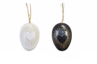 Plastové vajíčka na zavesenie, s/12, 6 cm