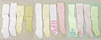 Dětské punčocháče dívčí, sada 4 ks, vel. 68-74, 80-86