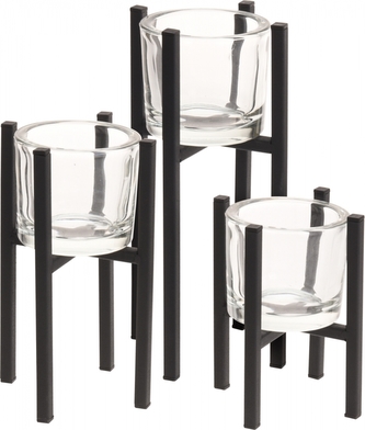 Kovový svícen Harry sada 3 ks