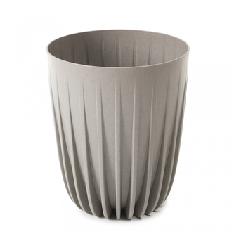 Plastový květináč Mira eco wood 145 mm, šedý