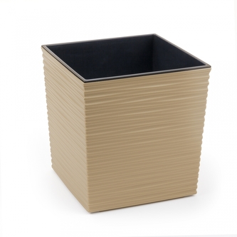 Plastový květináč Juka vroubek 250x250 mm, cappuccino