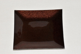 Skleněný tác 19,5 x 19,5 cm, hnědý s perletí