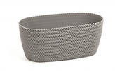 Plastový kvetináč Jersey, oválny 37,5 cm, sivý