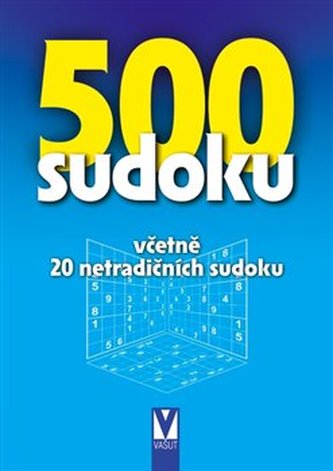 500 sudoku - 6 stupňů obtížností včetně 20 netradičních sudoku (modrá)