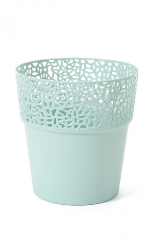 Plastový květináč krajka Rosa 130 mm, mátový