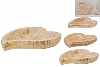 Dřevěné srdce Paulownia sada 3 ks