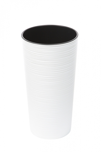 Plastový kvetináč Lilia 370 mm vrúbok, biely