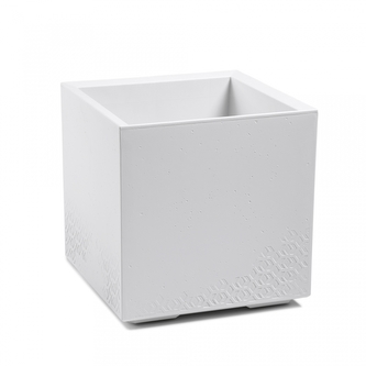 Plastový kvetináč Karo eco recycled betón 400x400 mm, biely