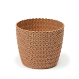 Plastový květináč Magnolia Jersey ECO 220 mm, přírodní dřevo