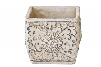 Cementový kvetináč Ornament 16x18x18 cm