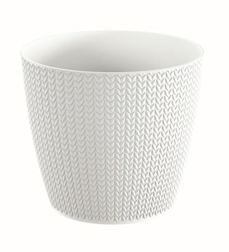 Plastový kvetináč Wheaty 18,9 cm, biely