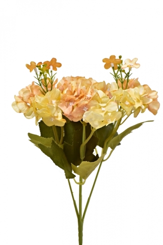 Kytice hortenzií 32 cm, meruňková
