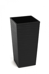 Plastový kvetináč Finezia vrúbok 250x250 mm, čierny
