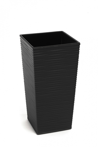 Plastový kvetináč Finezia vrúbok 250x250 mm, čierny