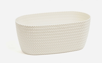 Plastový květináč Jersey, oválný 37,5 cm, krémový