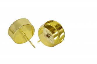 Kovový bodec na sviečku zlatý 4,2x6 cm, s/4