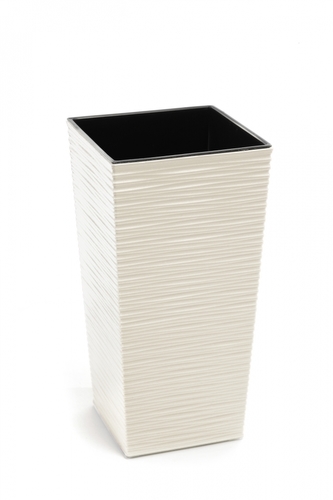 Plastový květináč Finezia vroubek 350x350 mm, krémový