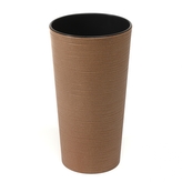 Plastový kvetináč Lilia ECO 300 mm vrúbok, prírodné drevo