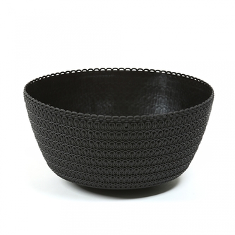 Plastový květináč Bowl Jersey 240 mm, černý