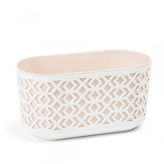 Plastový květináč Aztek 600x195 mm, bílý/světle béžový