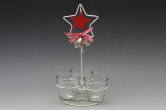 Kovový svícen se sklem