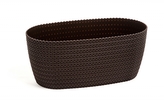 Plastový kvetináč Jersey, oválny 37,5 cm, mocca