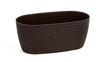 Plastový kvetináč Jersey, oválny 37,5 cm, mocca