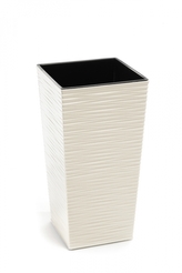 Plastový kvetináč Finezia vrúbok 400x400 mm, krémový