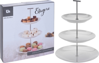 Třípatrový porcelánový etažér