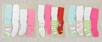 Detské pančuchy dievčenské, súprava 4 ks, veľ. 68-74, 80-86