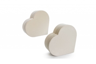 Flower box krémový zamatový - srdce, sada 2 ks