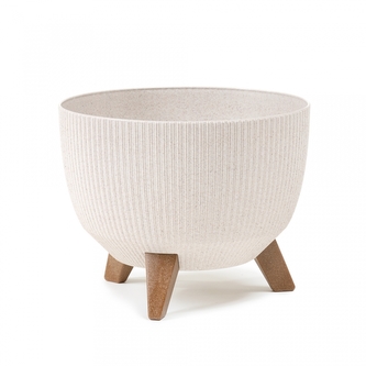 Plastová mísa Roma eco wood jumper 240 mm, bílo-béžová