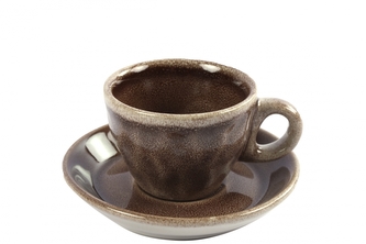 Hrnek s podtalířkem Carmen brown espresso 100 ml