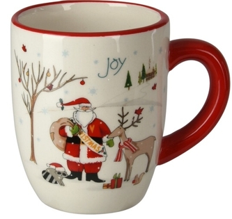 Vánoční hrnek se Santou a sobem