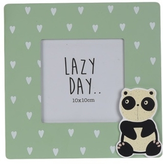 Fotorámeček zelený - panda, 17x17 cm