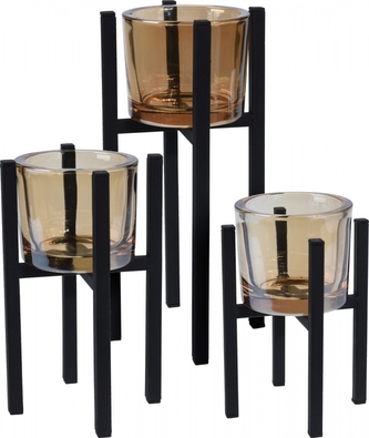 Kovový svícen Harry sada 3 ks