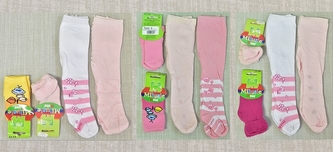 Detské pančuchy dievčenské 2x, ponožky 2x