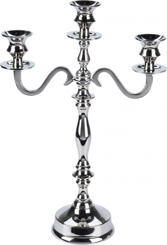 Hliníkový tříramenný svícen 39 cm