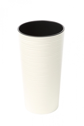 Plastový kvetináč Lilia 370 mm vrúbok, krémový