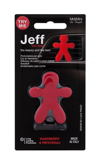 Mr&Mrs Fragrance Jeff Vôňa do auta Soft Touch 1 ks Raspberry & Patchouli unisex