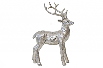 Dekorativní sob stříbrný 17x12,5x6 cm