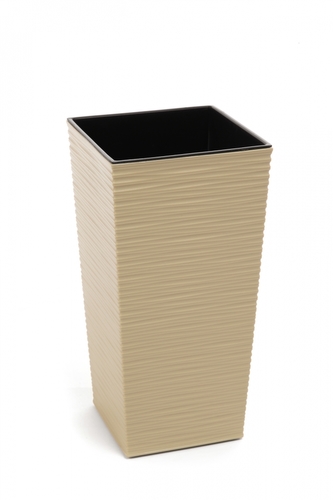 Plastový květináč Finezia vroubek 350x350 mm, cappuccino