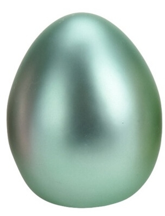 Keramické vajíčko metalické zelené 11x8,6 cm