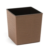 Plastový květináč Juka vroubek ECO 300x300 mm, přírodní dřevo
