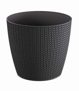 Plastový květináč Wheaty 18,9 cm, antracit