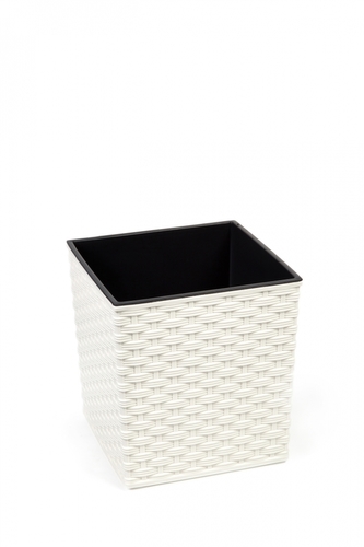 Plastový kvetináč Juka ratan 300x300 mm, krémový
