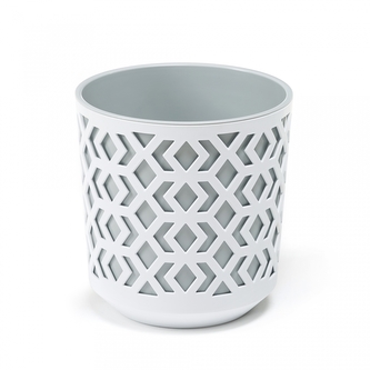 Plastový květináč Aztek 290 mm, bílý/světle šedý