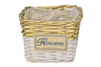 Proutěný košík Flowers 14x19,5x18,5 cm