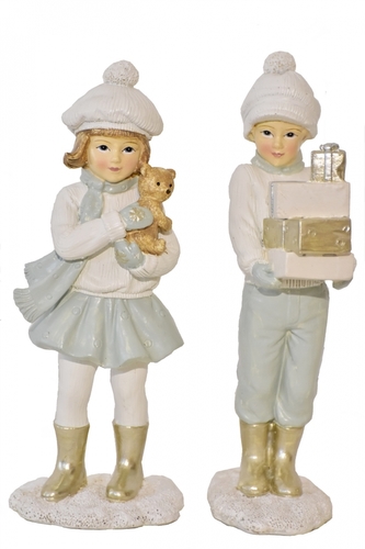 Figurka holka, kluk 16x8x5,5 cm